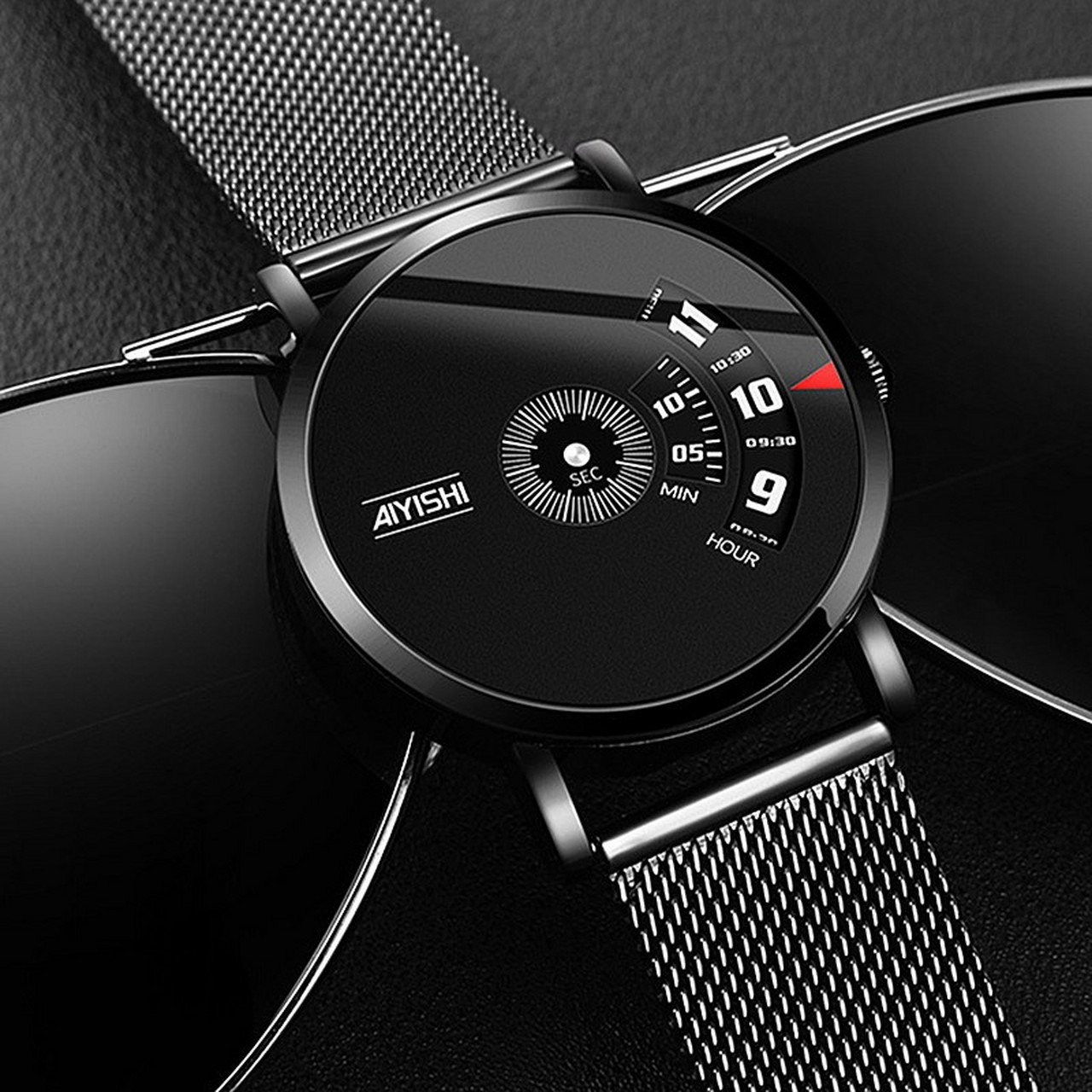 爱依士(aiyishi)品牌手表男士黑科技男款概念防水无指针个性创意时尚