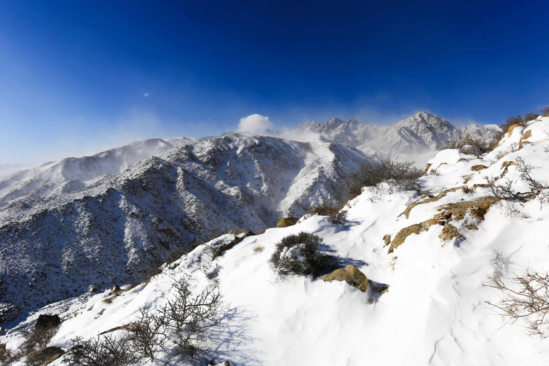 银川贺兰山雪景图片