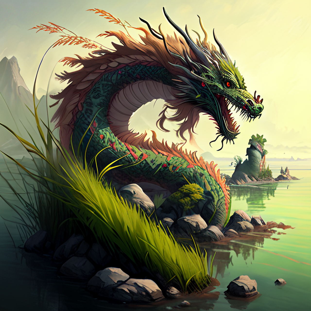 九州未画一丰草,龙豢於官犹在岛.经典,写实,优雅#百度ai绘图黑科技