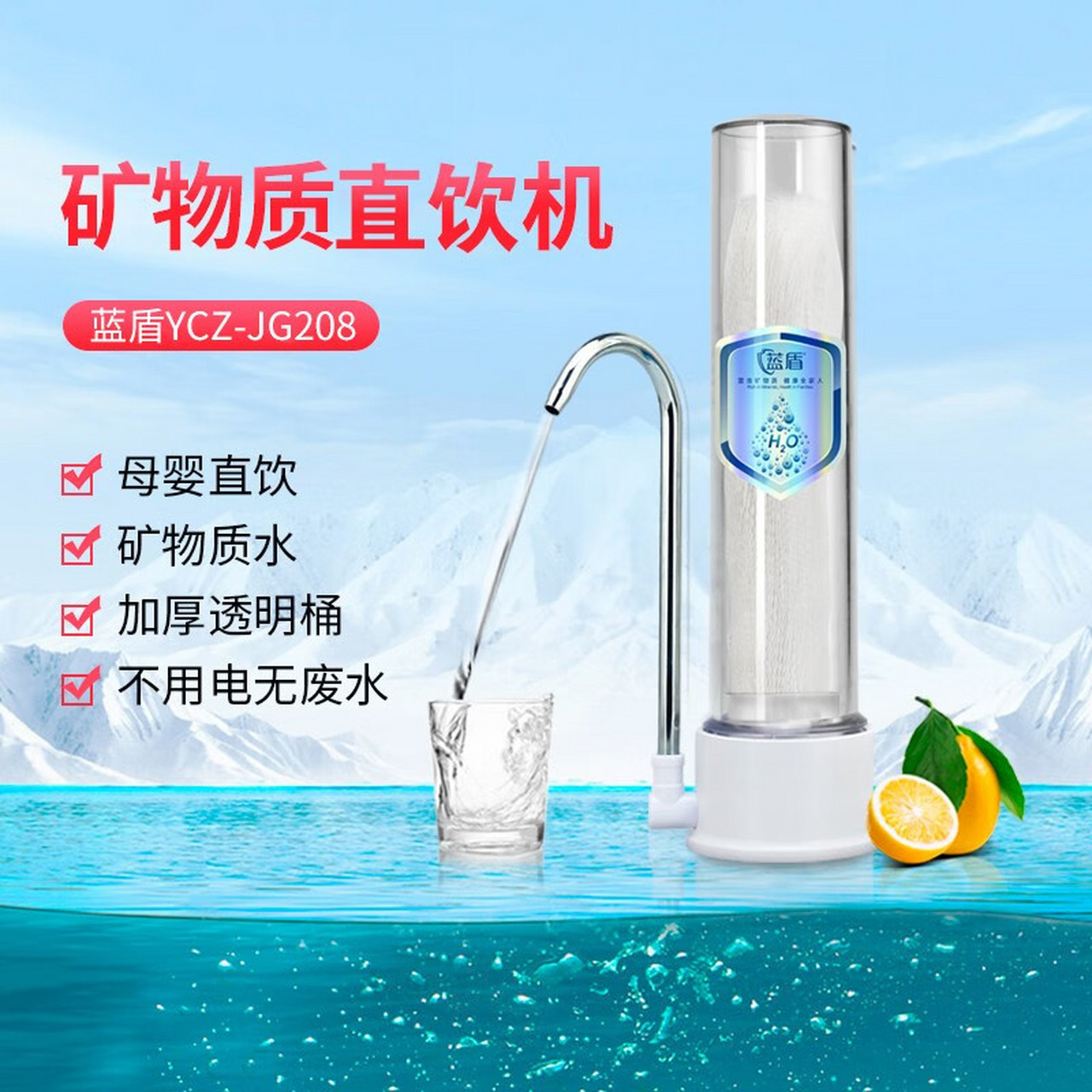 蓝盾 净水器家用直饮纯软水机厨房台式自来水龙头过滤器全屋中央前置