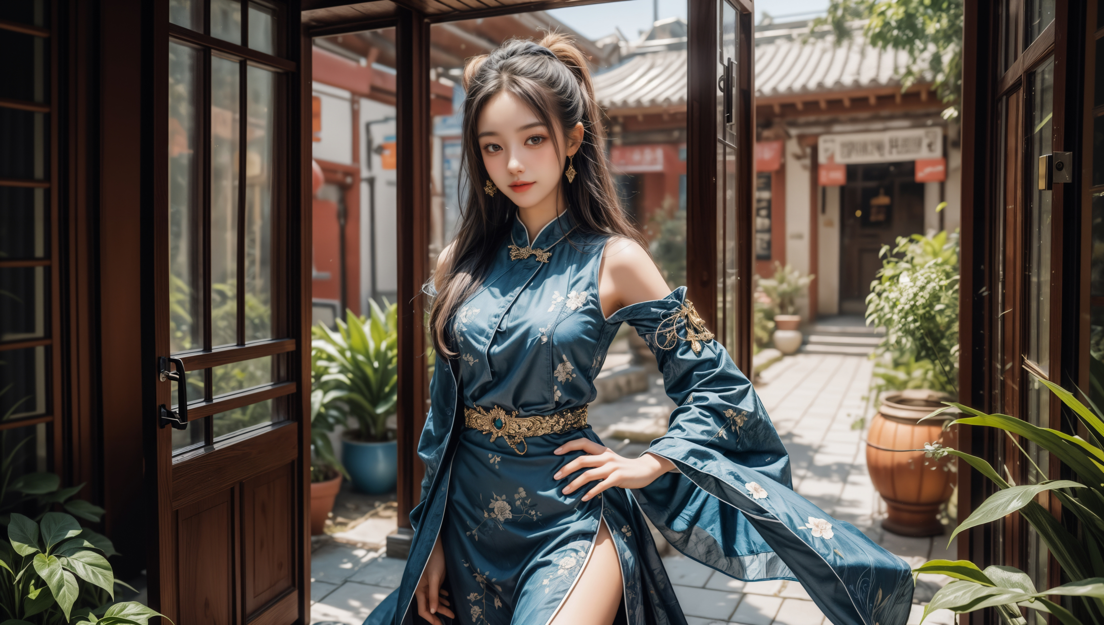 ai绘画# #ai美女# #美女# #ai绘画美女写真# #桌面壁纸#	画面中一位