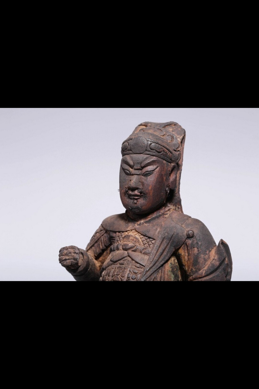 清代,木雕关公雕像  清代,木雕关公雕像(老裂,虫洞)