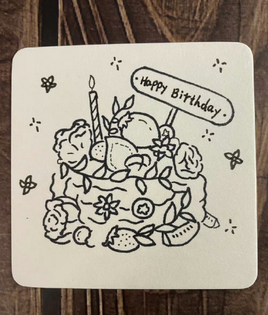 生日蛋糕简笔画素材