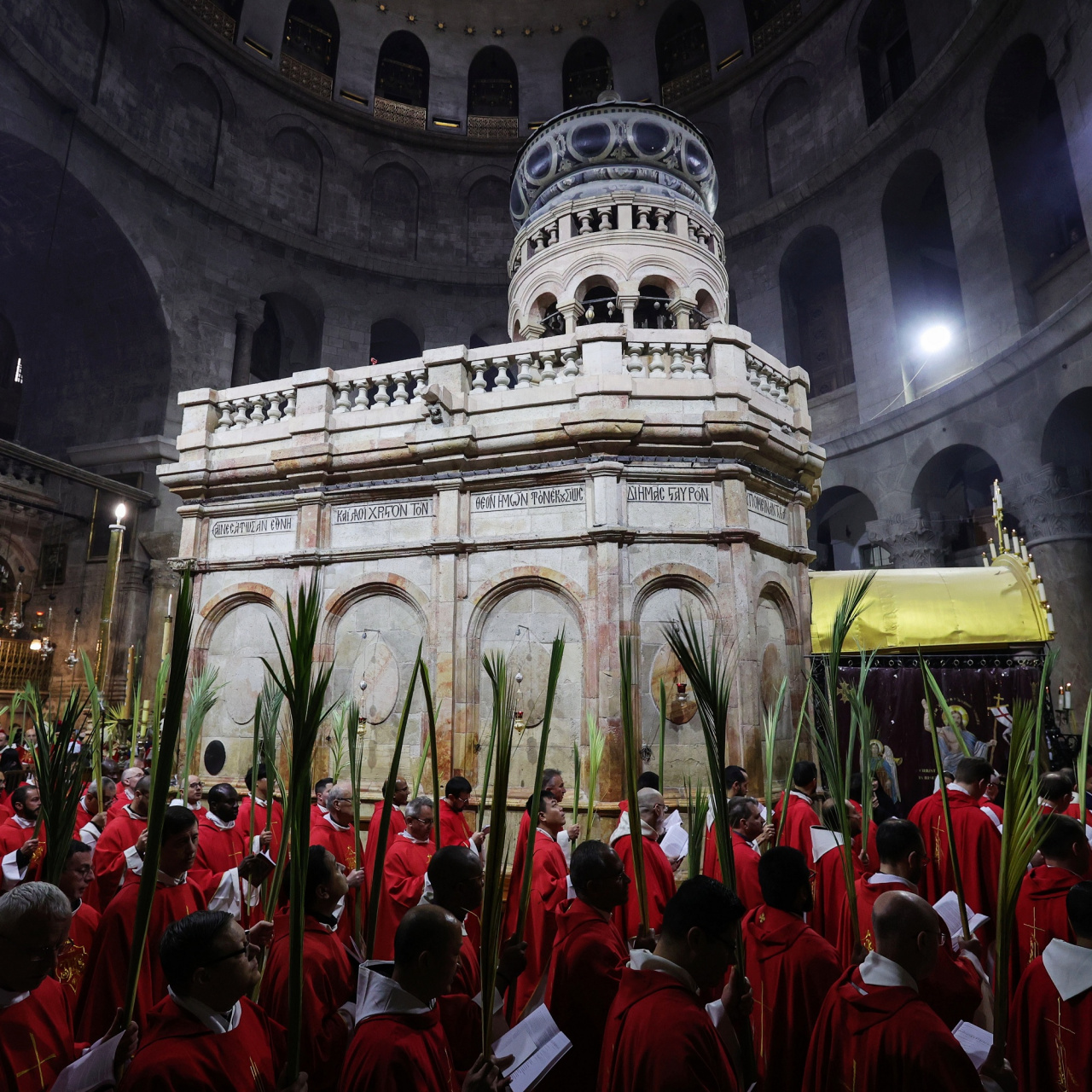 耶路撒冷庆祝圣周  耶路撒冷圣墓教堂举行「棕枝主日」(palm sunday)