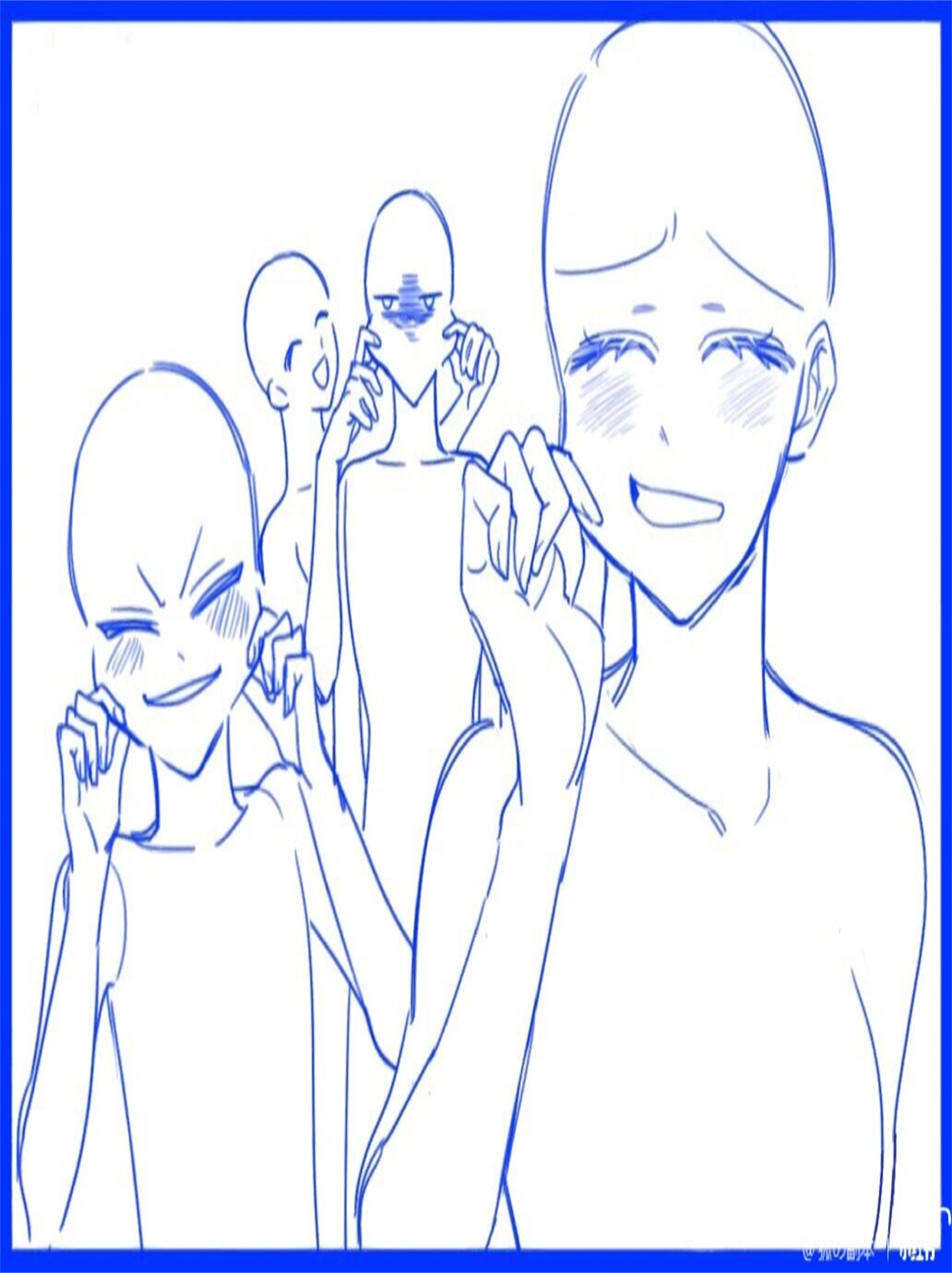 四人合照互动模板素材 四人合.@冬灵会拿图的动态