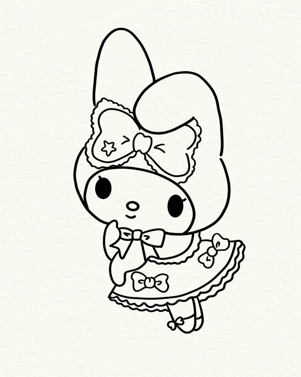 三丽鸥美乐蒂简笔画教程  三丽鸥美乐蒂简笔画教程!