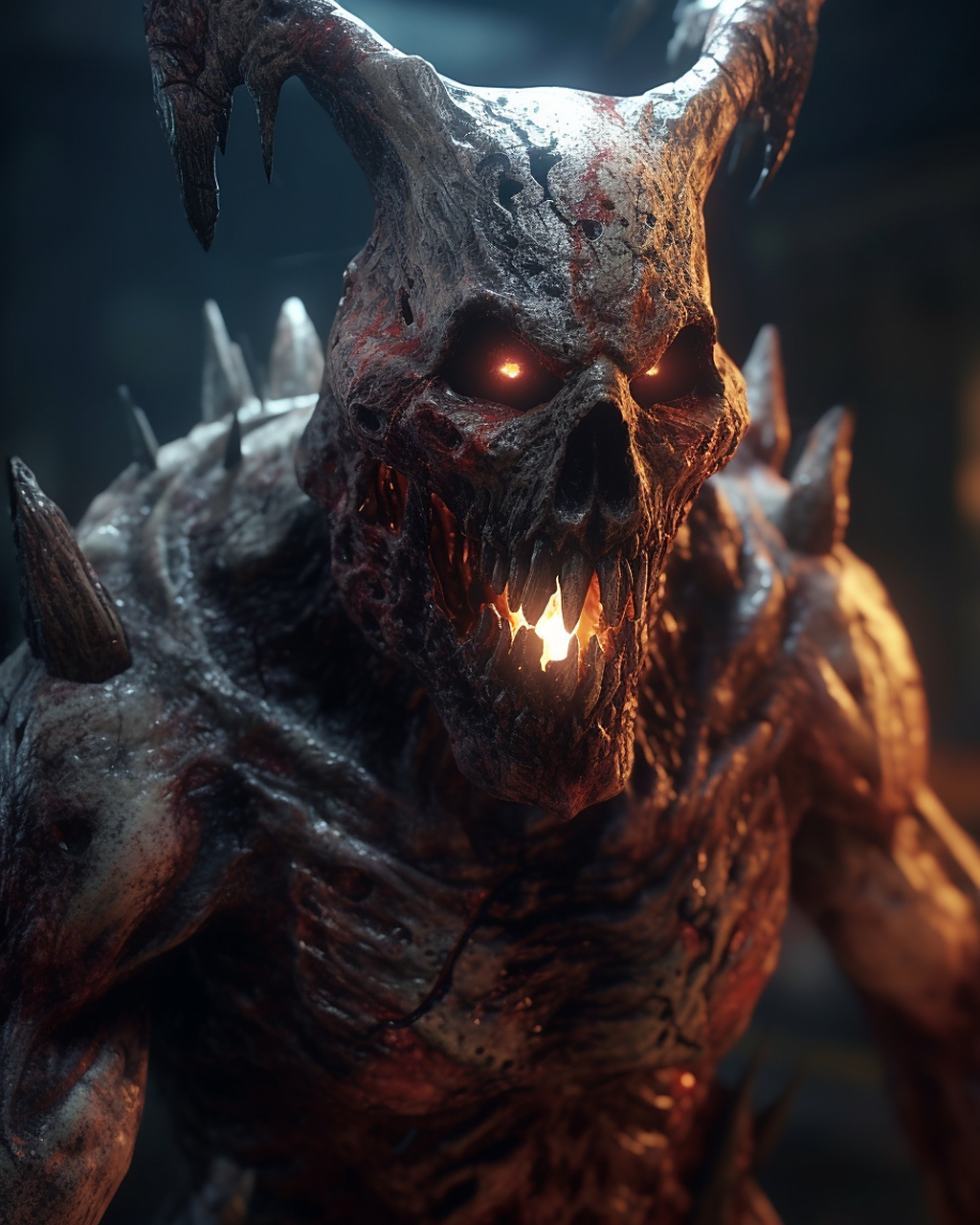 地狱的恶魔,狰狞的面孔,真的太丑了!#恶魔# #ai绘画