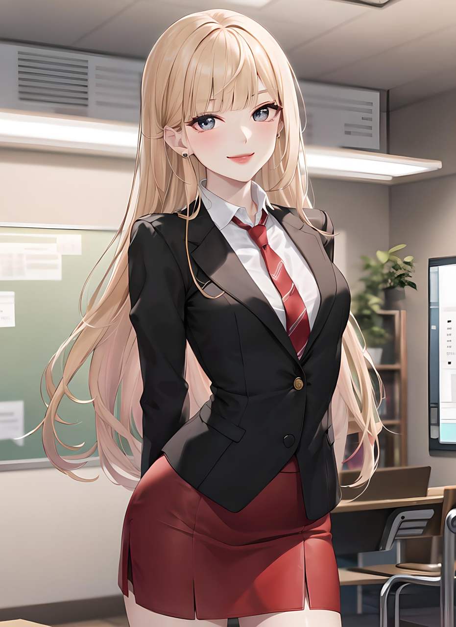 动漫壁纸:职场御姐系列 黑西装金发小姐姐,美丽成熟又不失可爱[开心]