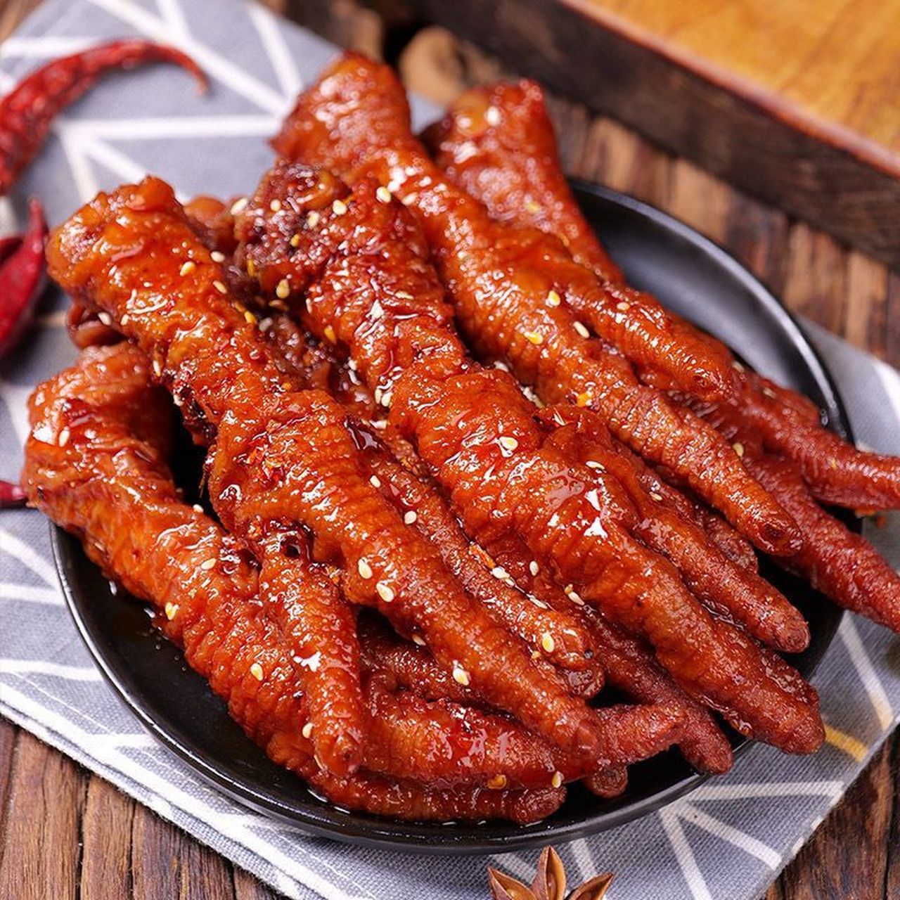 味滋源虎皮鸡爪200g多口味组合卤味香辣鸡爪子卤味即食小零食独立包装