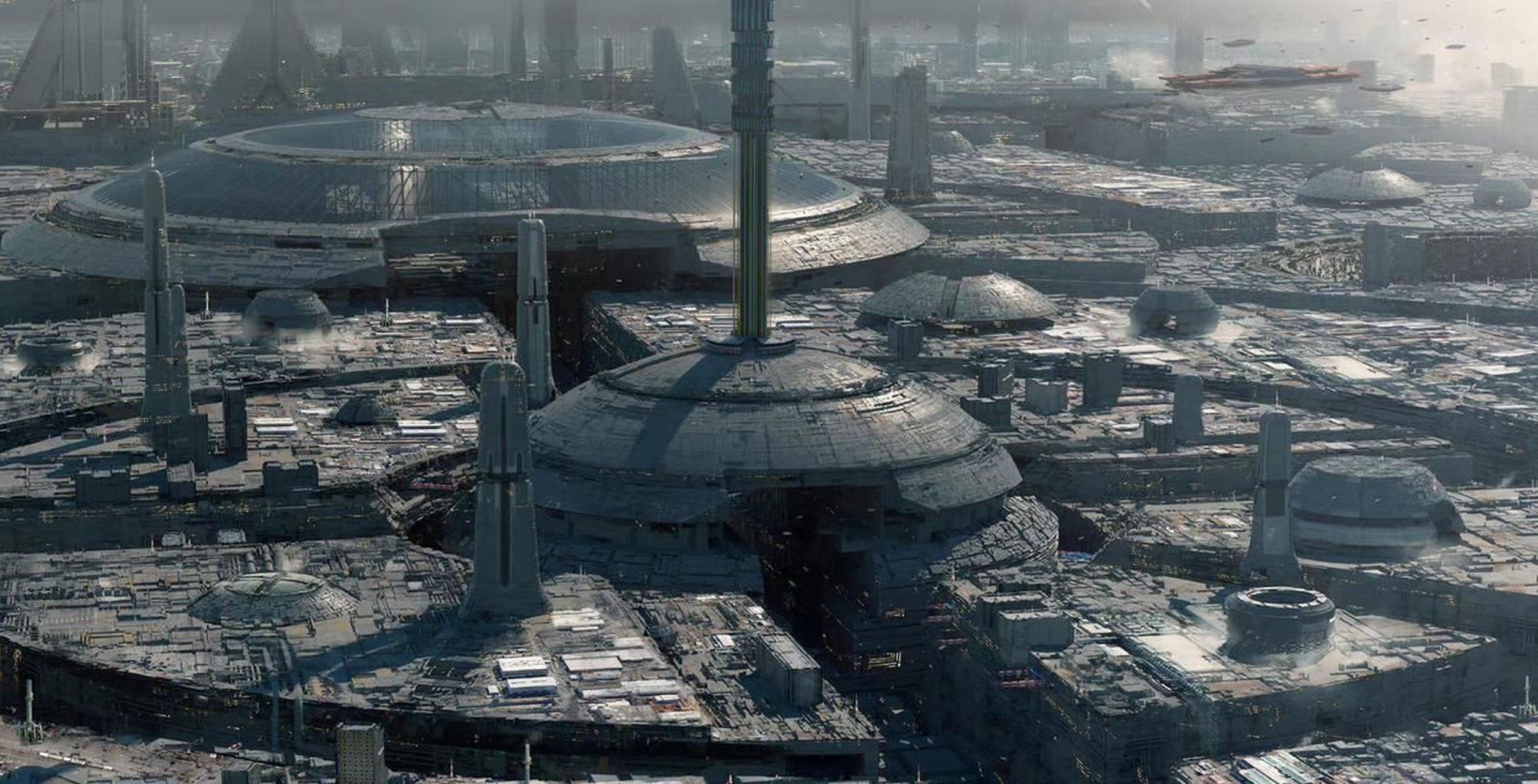 《基地》太空电梯概念艺术,by paul chadeisson .