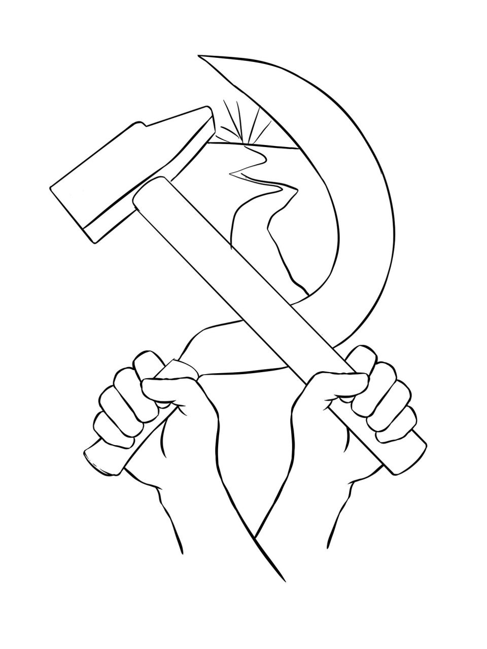 插画·镰刀&锤· "突然恍然大悟,我也是属于无产阶级 	       "