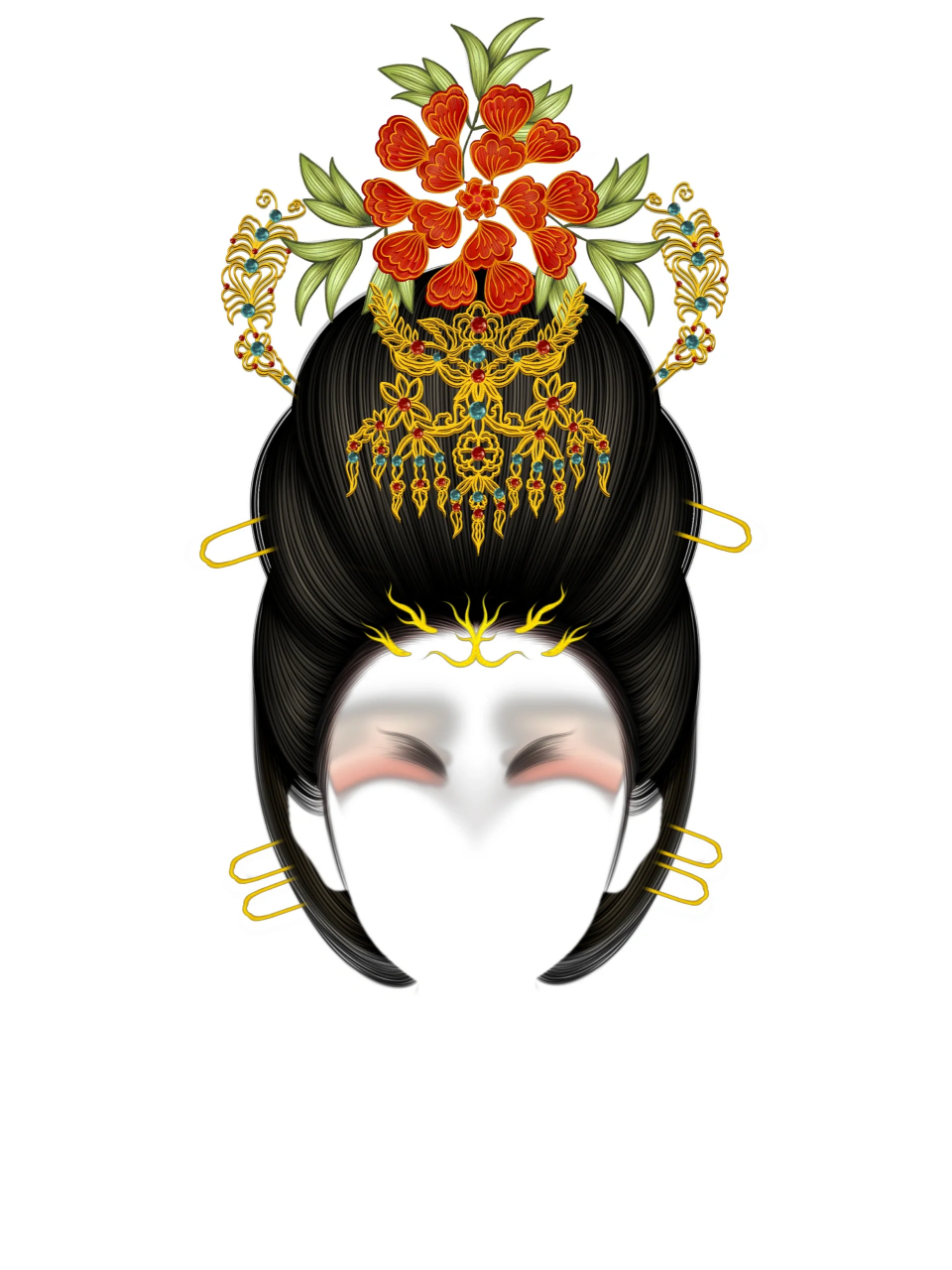 好喜欢这种高耸的发髻~ 古画想必大家都很熟知~ 造型