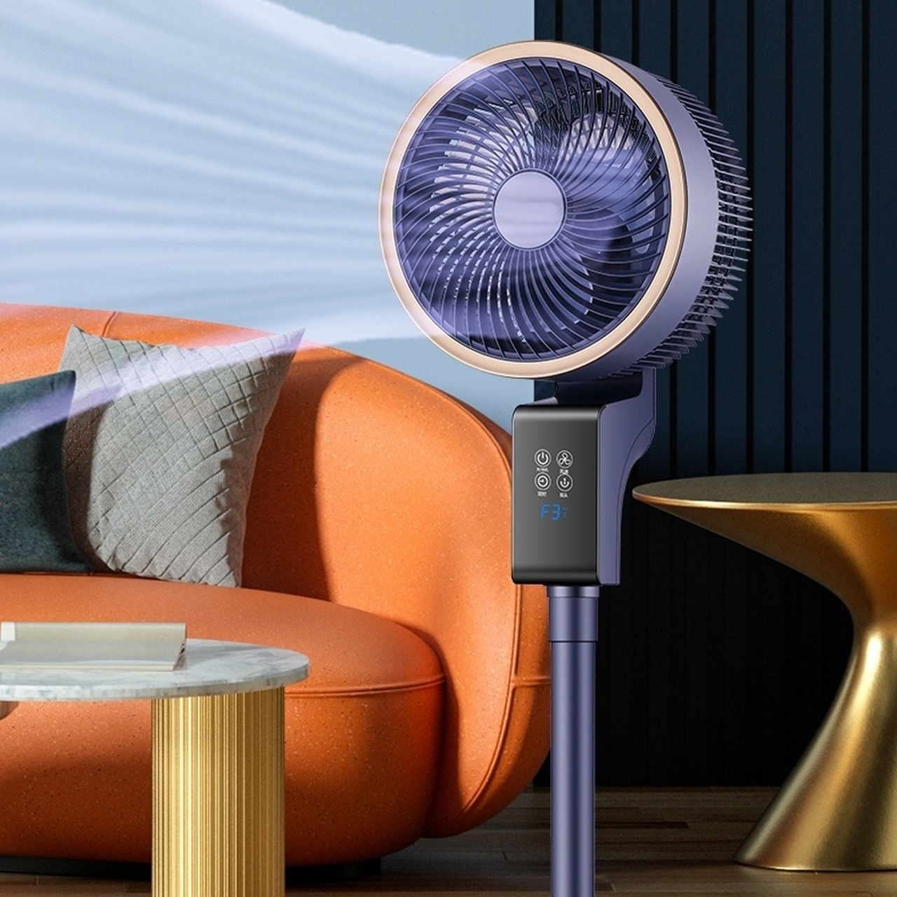 语音智能触摸操控 八字摇头大风力电风扇  夏天到了,空调实在是太费电