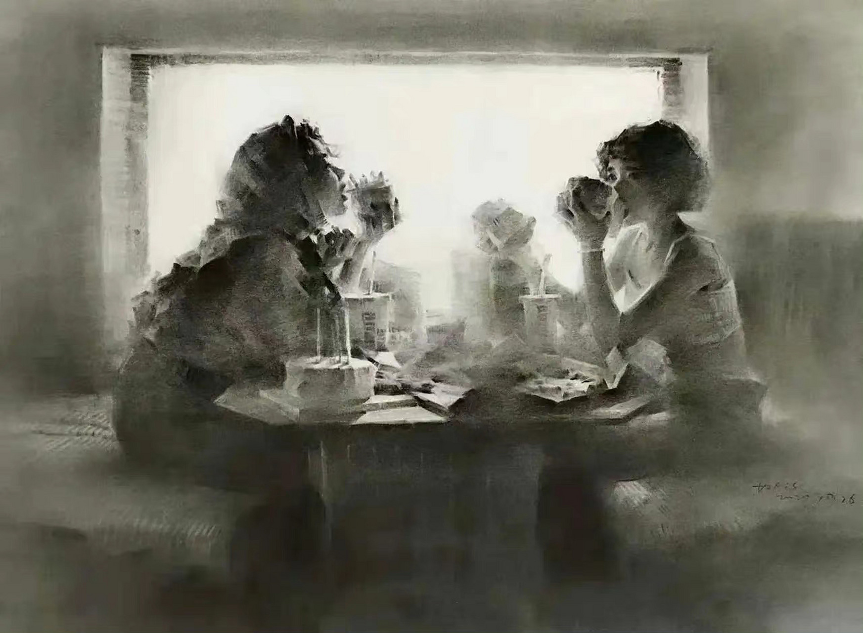 将虚实玩到极致的素描. cr:姚治