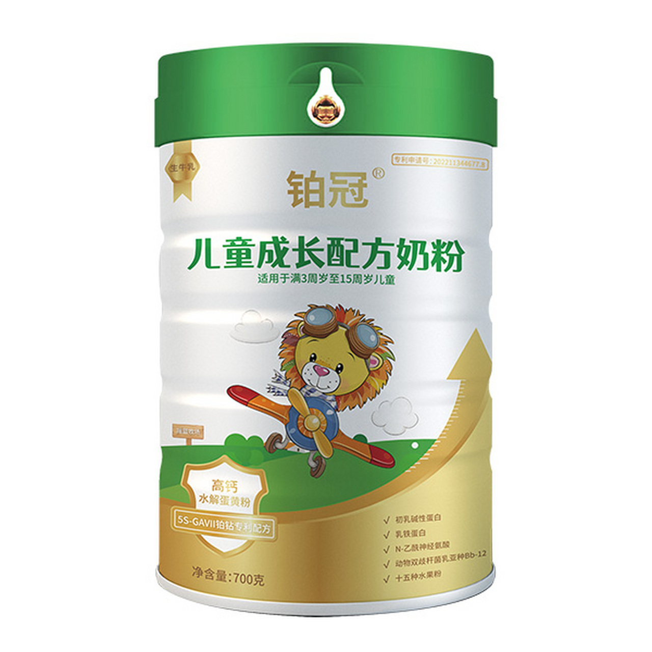 摇篮铂冠儿童成长配方奶粉# ,采用酶水解乳清蛋白,小分子好吸收,瘫痧