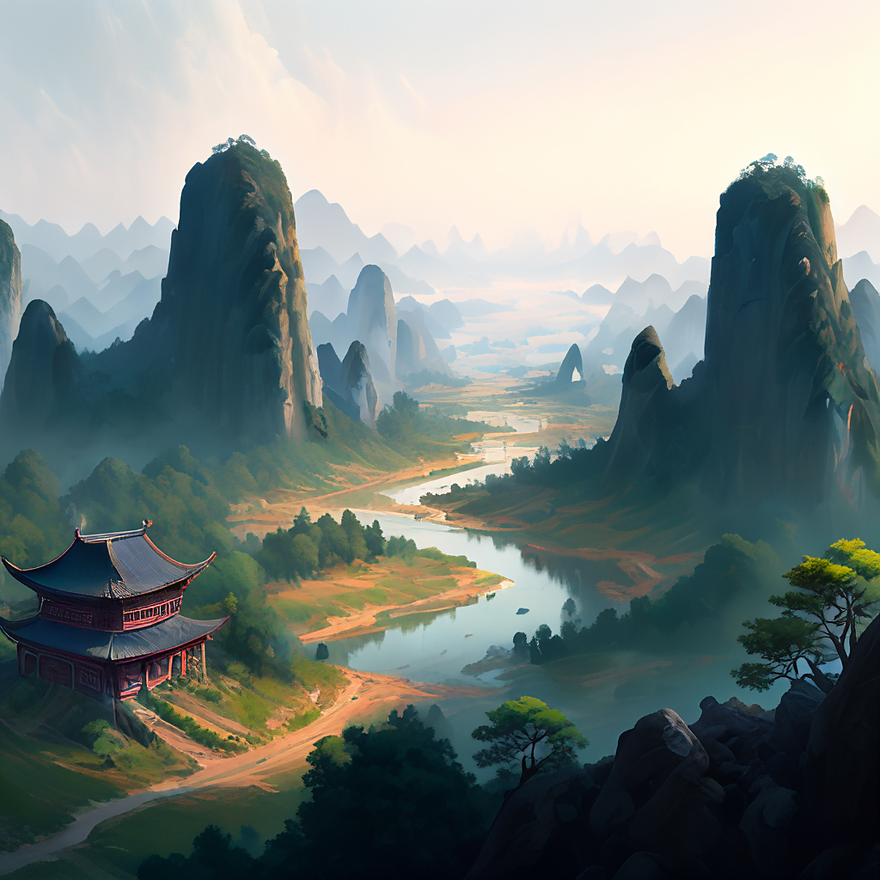 百度ai绘图黑科技#壁纸,微视图,古风绘画,中国风,描绘古诗词,古典美.