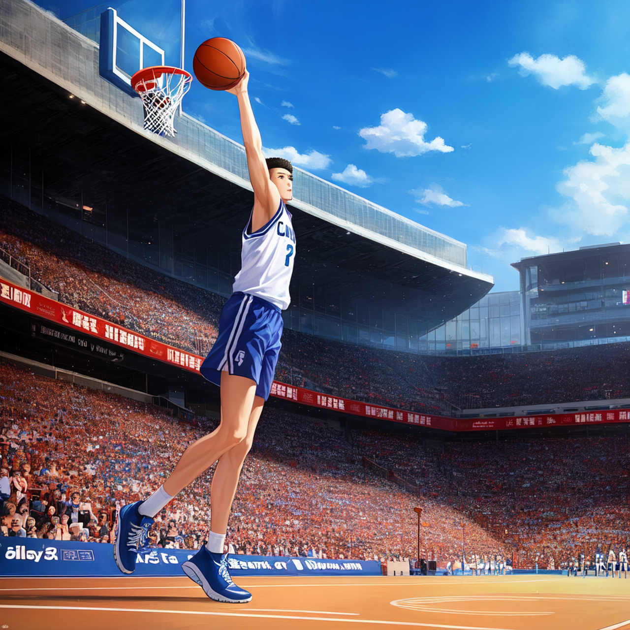 每当我看到篮球场时,脑海中就会想到我最爱看的动画片《灌篮高手》中