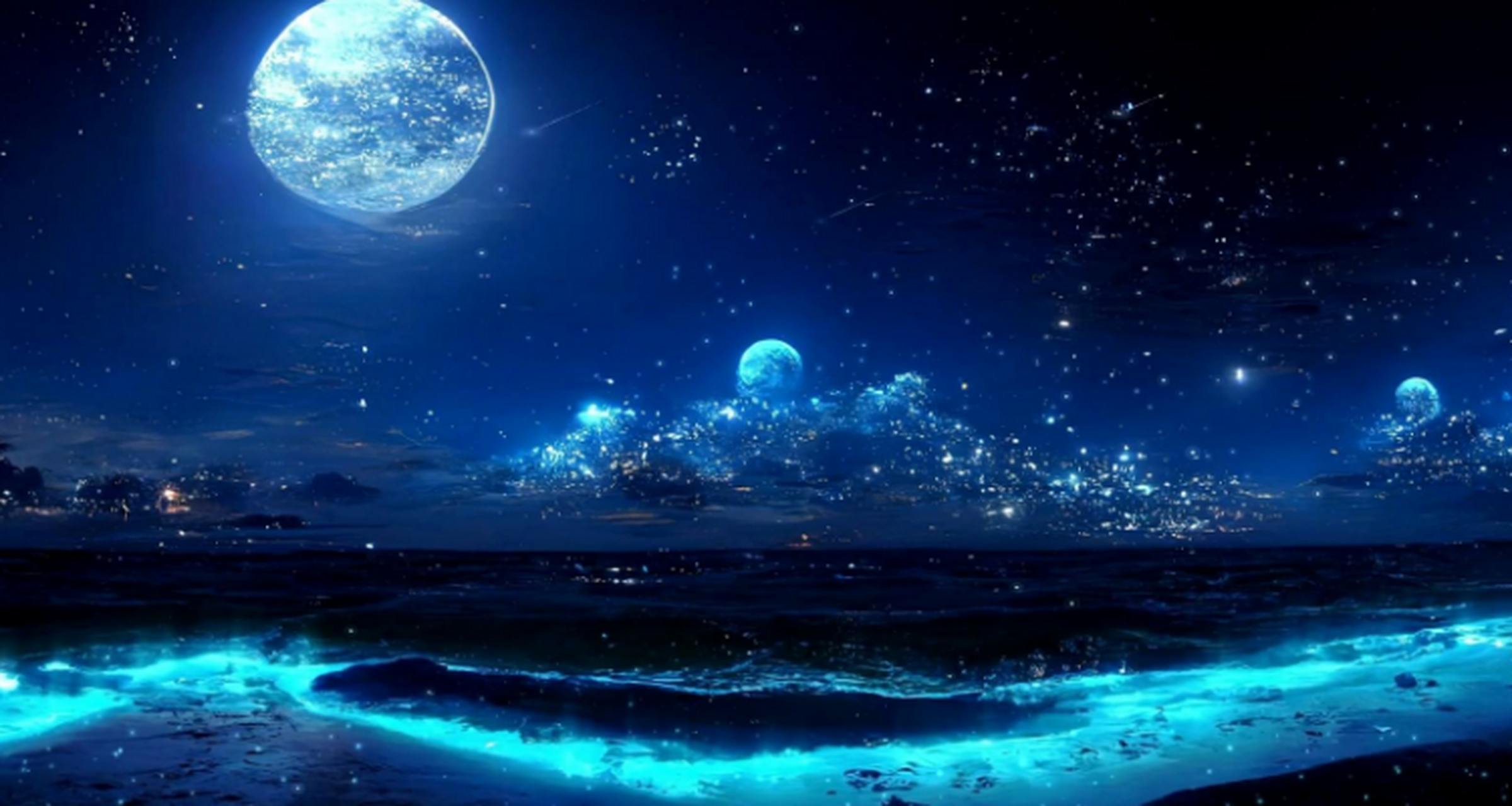 世界最神奇自然奇观 荧光海滩——马尔代夫 夜幕下,蜿蜒的海滩星海