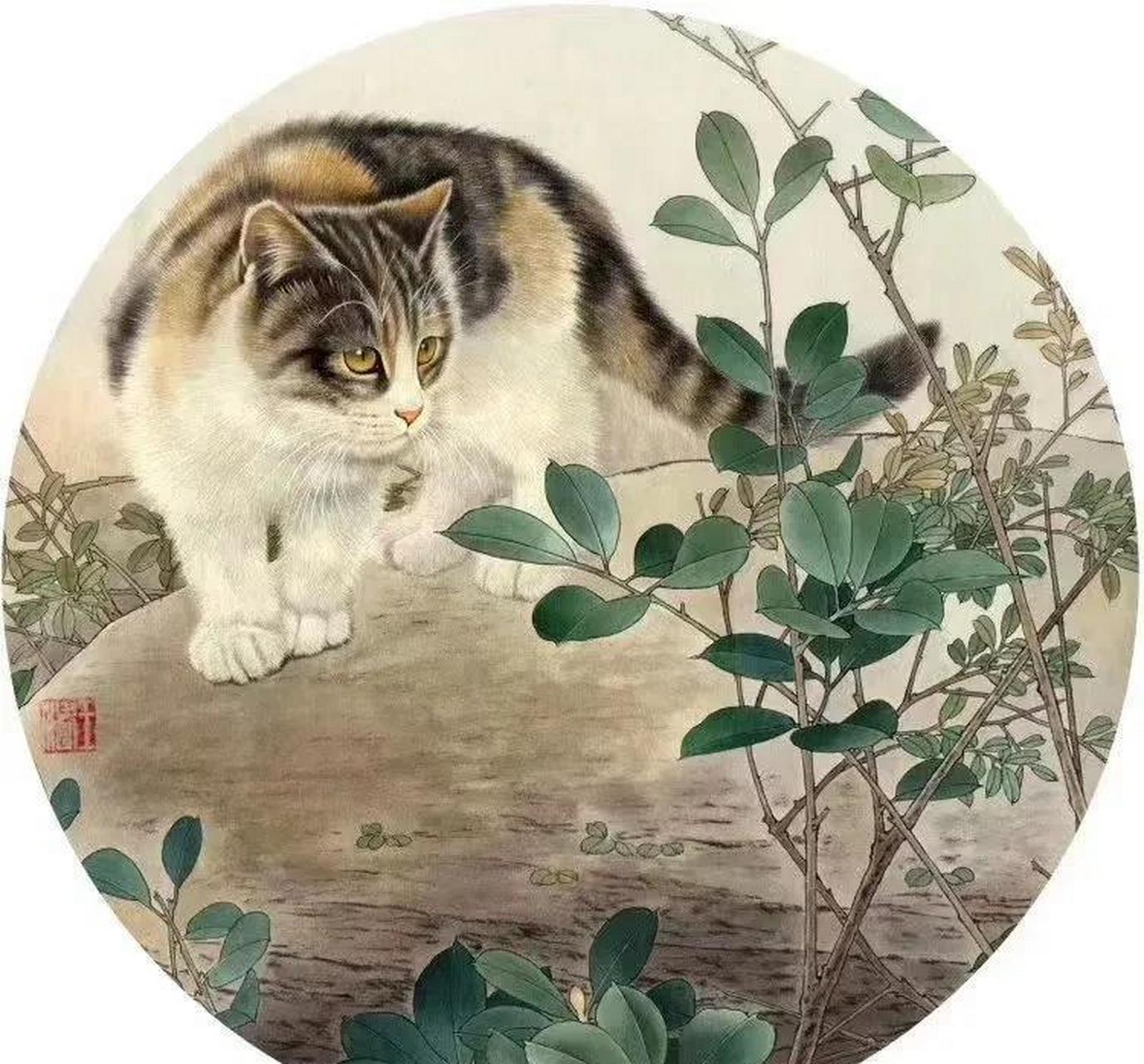 工笔猫的画法和上色图片