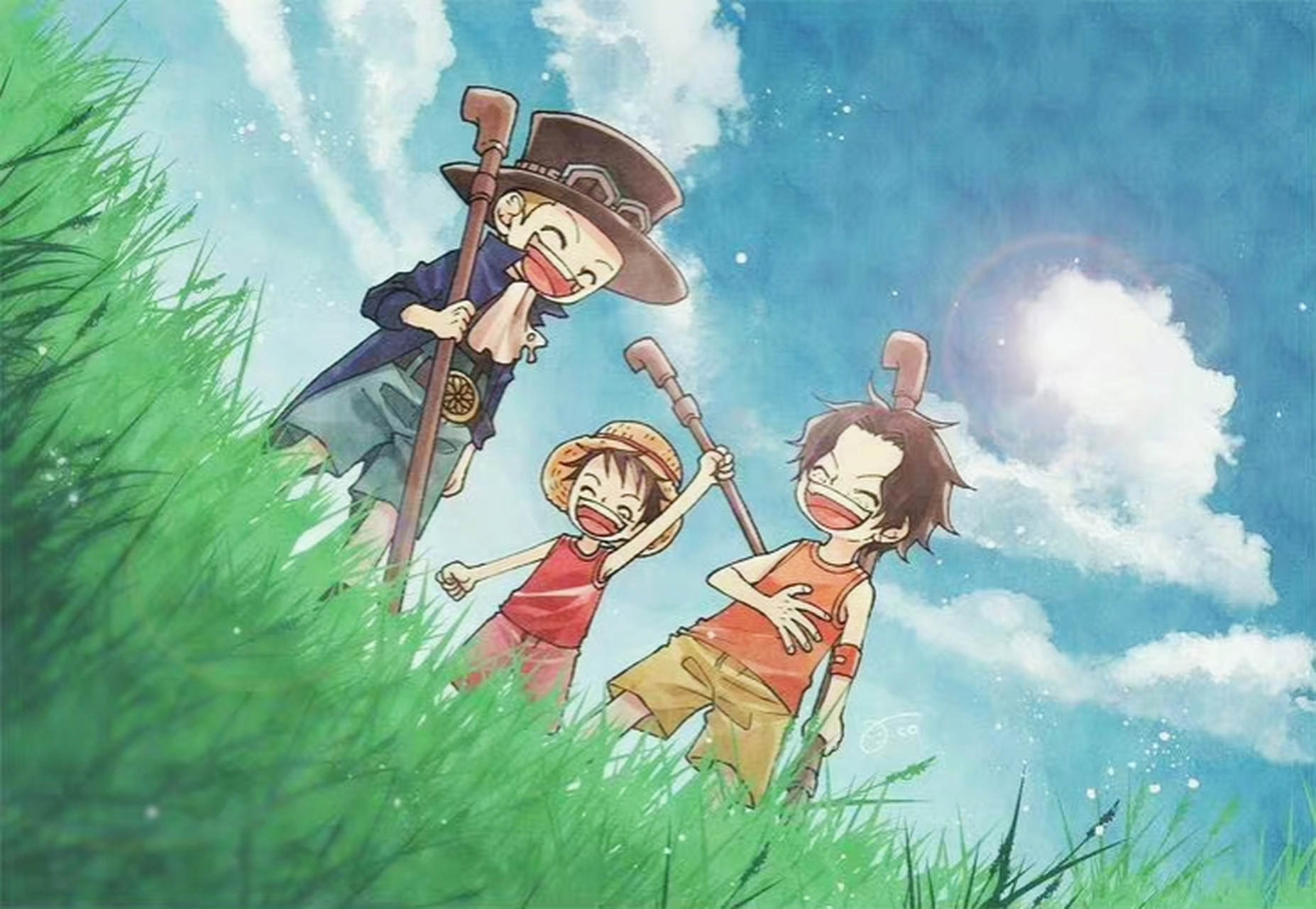 海贼王# 关于艾斯,萨博和路飞 twi:aco
