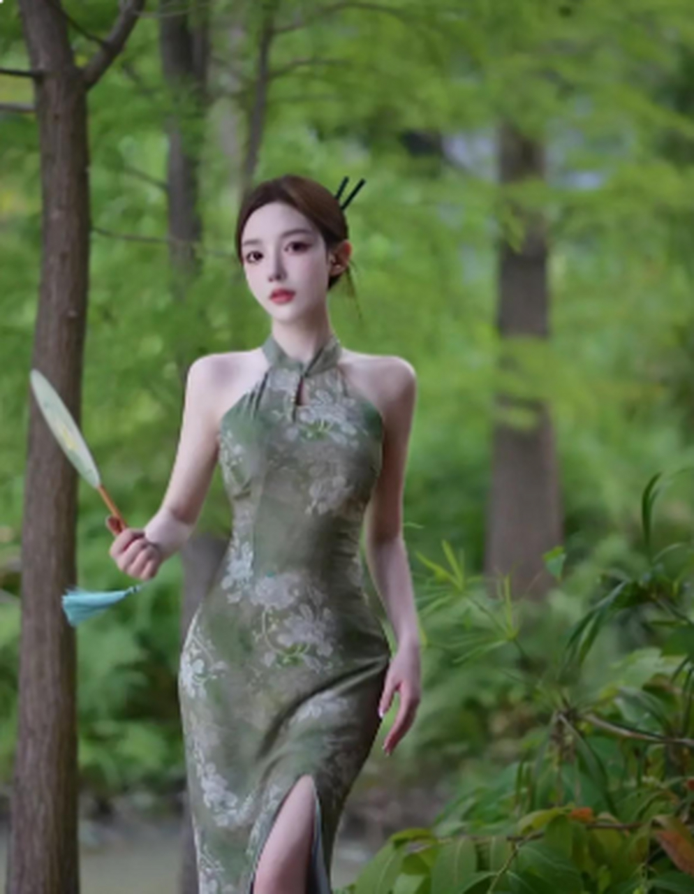 江南水乡古镇美女旗袍秀