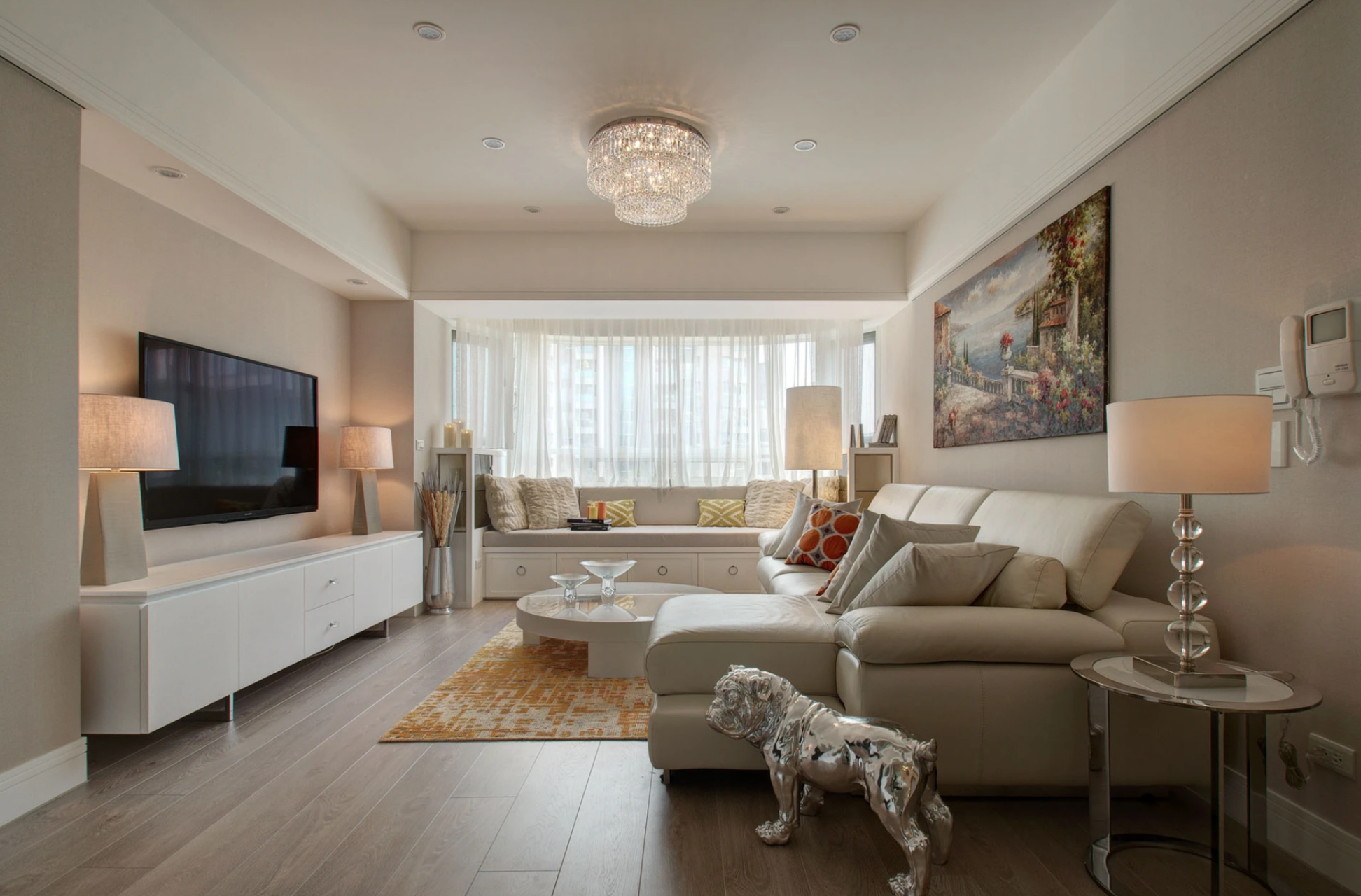 在装修中,奶茶色可以用在客厅,卧室,厨房,浴室等任何一个空间中,让