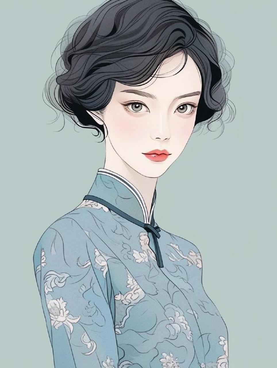 国风优雅旗袍美人头像 676767