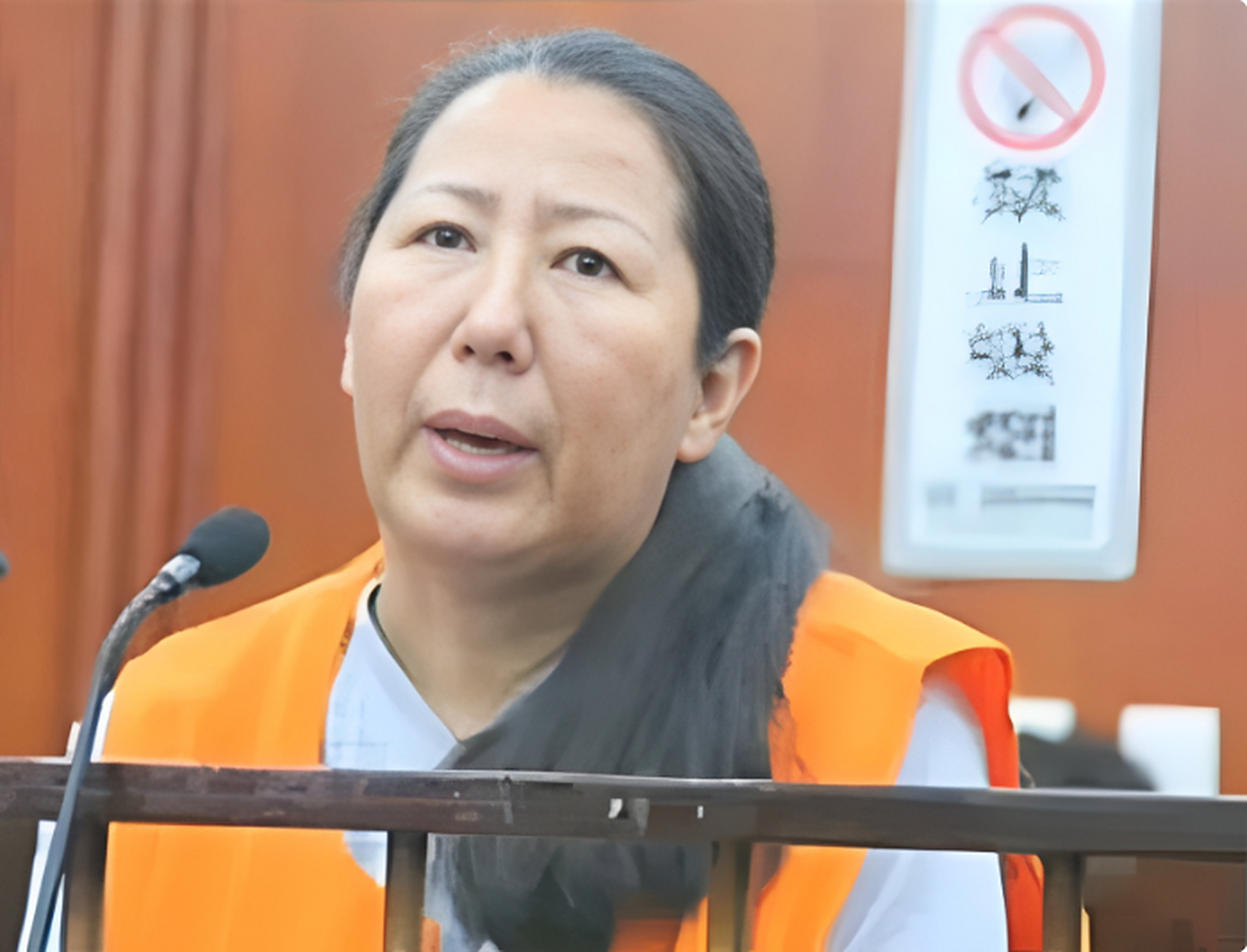 2010年12月,女死刑犯罗亚平,接受审判时的情景.