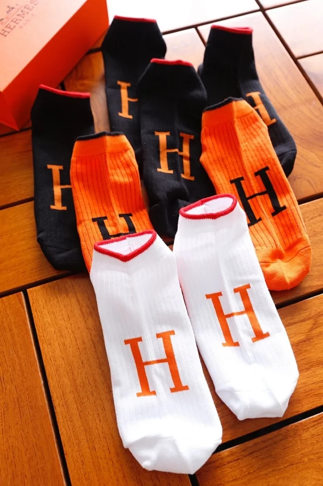 爱马仕男士春夏纯棉袜子
