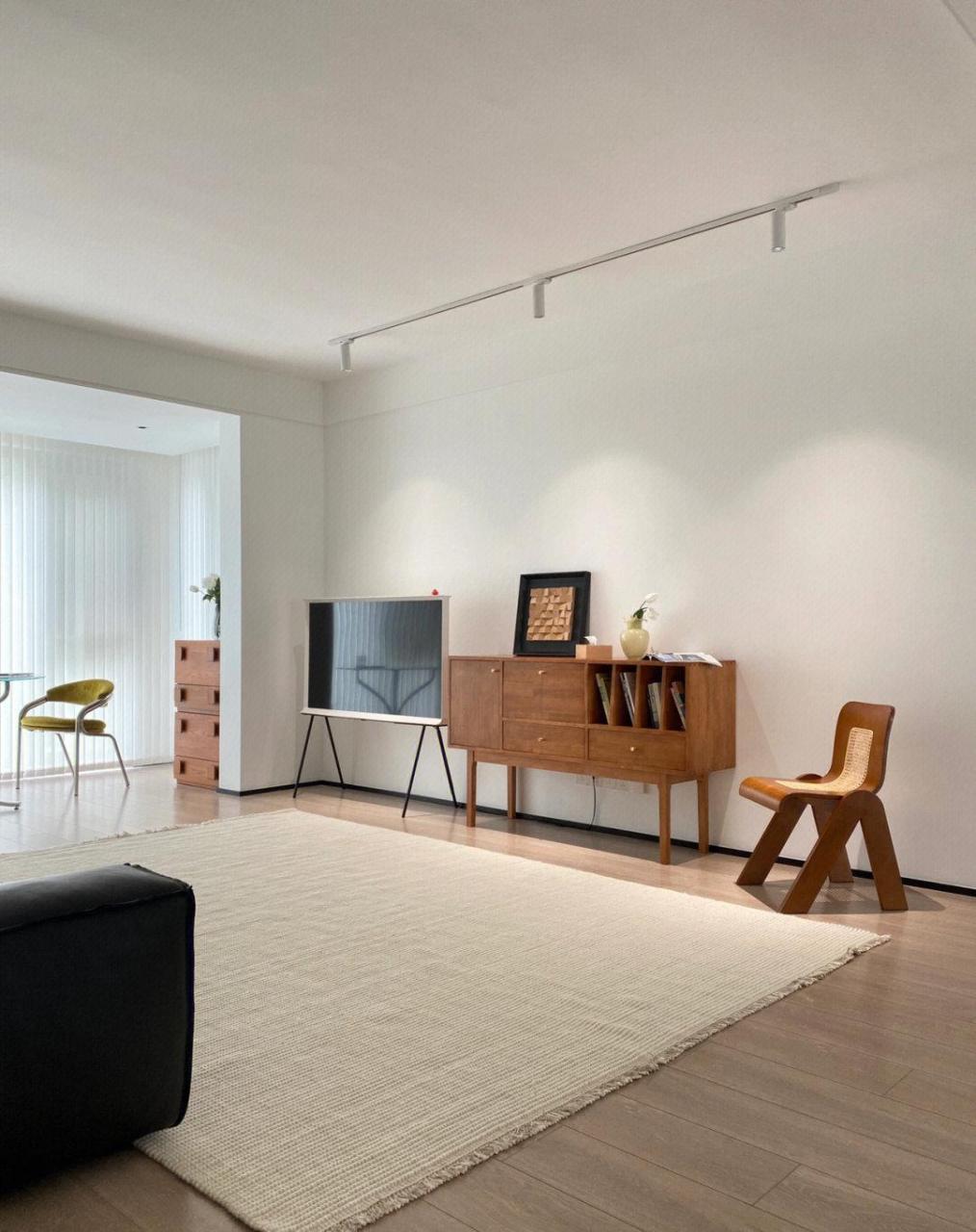 我家客厅20平,没有电视背景墙 沙发墙也没有做任何造型设计 只是简单