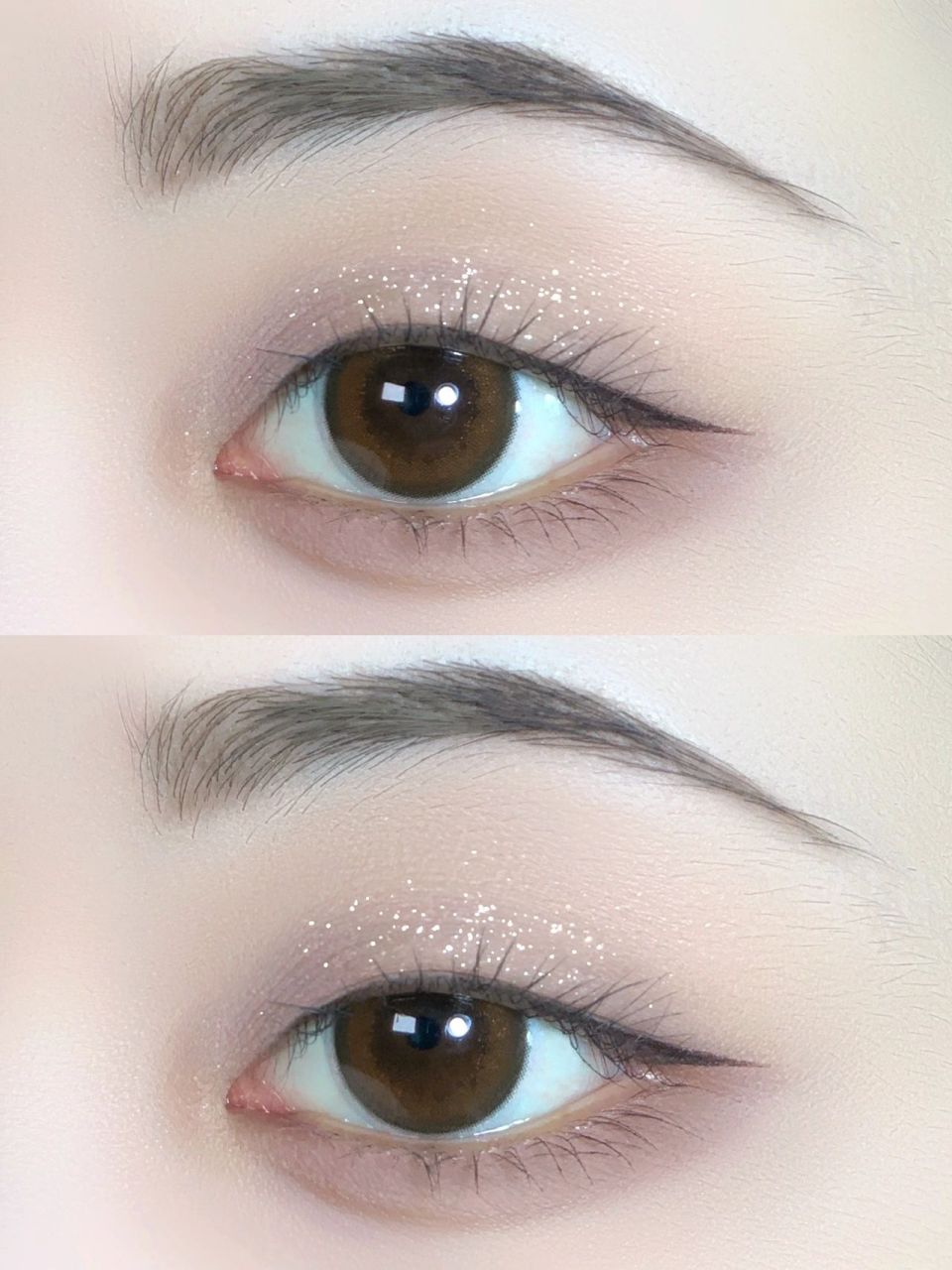 伪素颜清透眼妆教程 画完低调校花 温柔纯欲感 闪闪的好吸睛上镜 适合