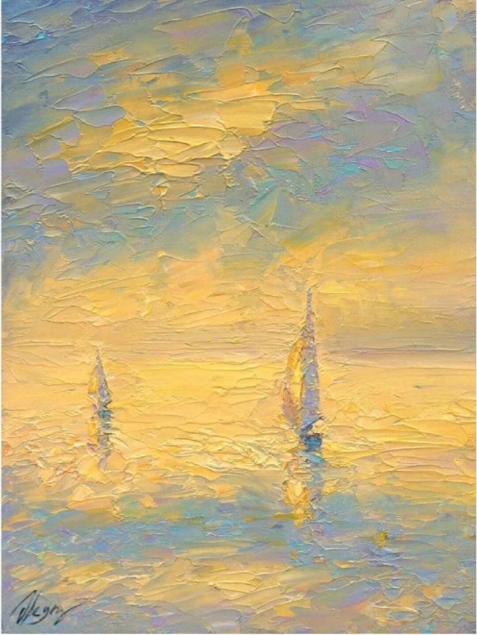 每天认识一幅世界名画—绝美的海景  dmytro oleyn,是一位乌克兰艺术