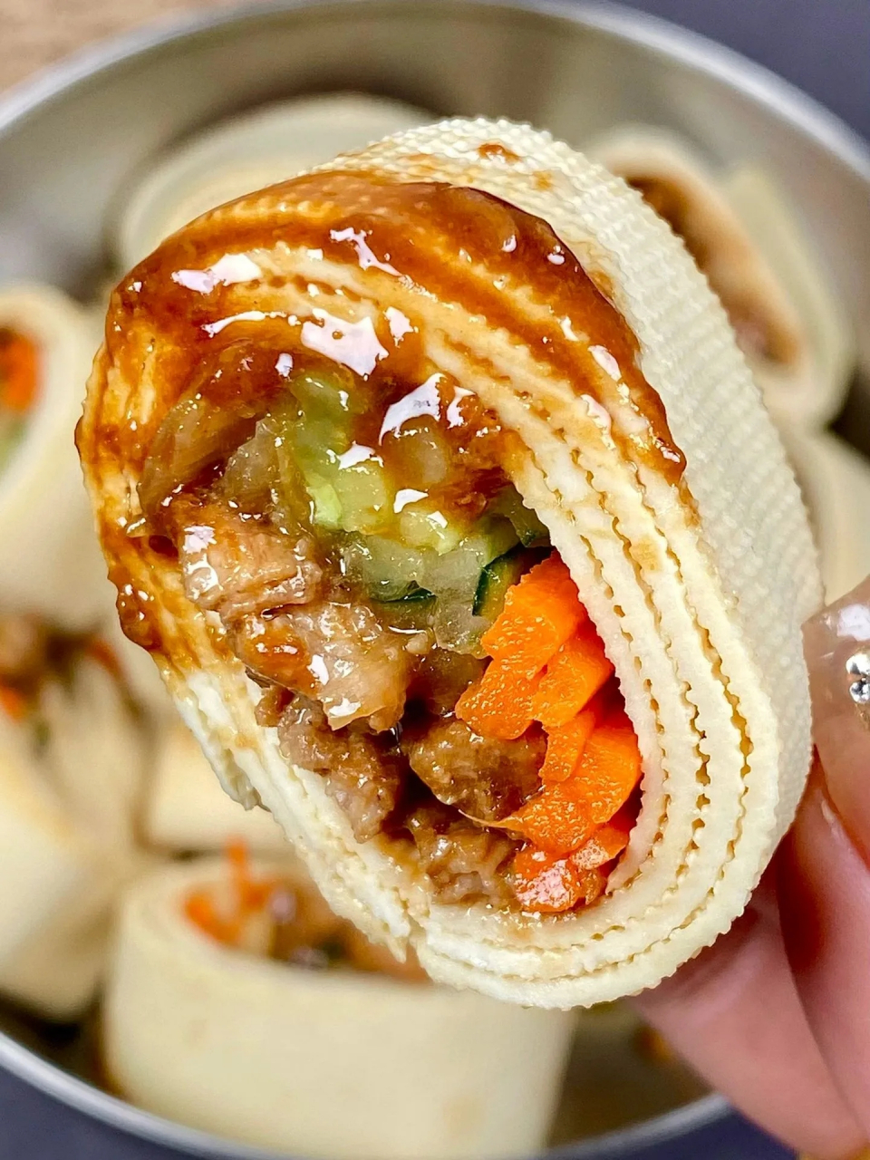 千张京酱肉丝卷好吃到爆  有肉有菜,好吃不腻,减脂期的家人也可以吃