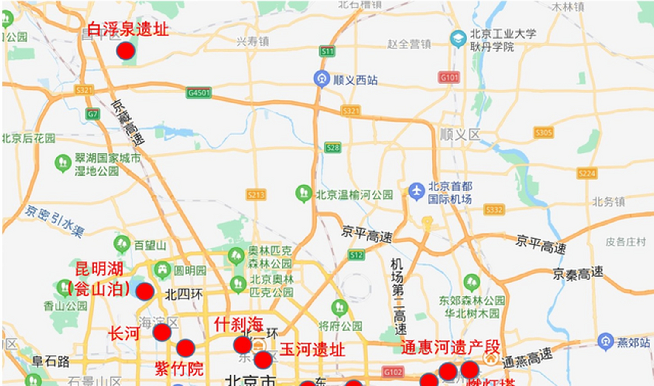 京密引水渠地图图片