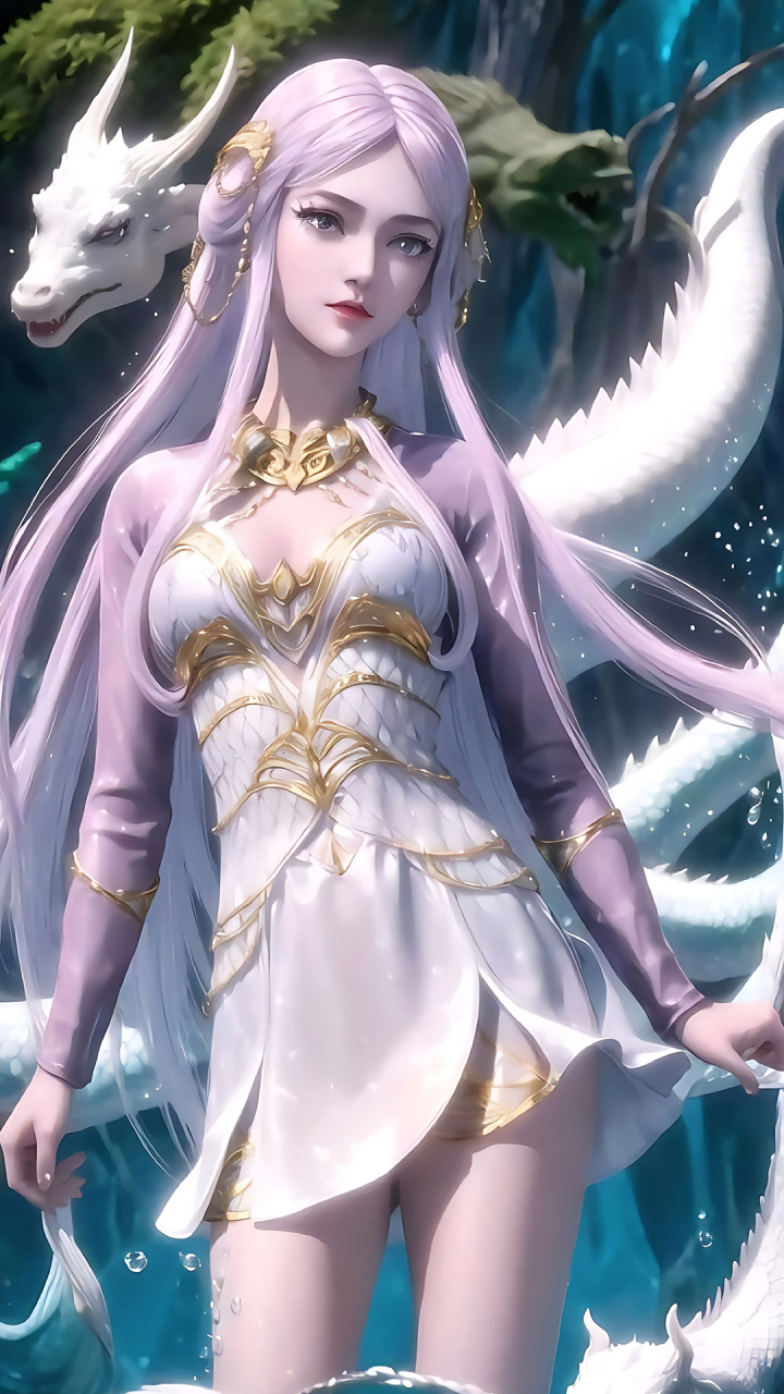 国漫女神|《武庚纪》白龙高清ai手机壁纸:又称"句芒",远古神族四大