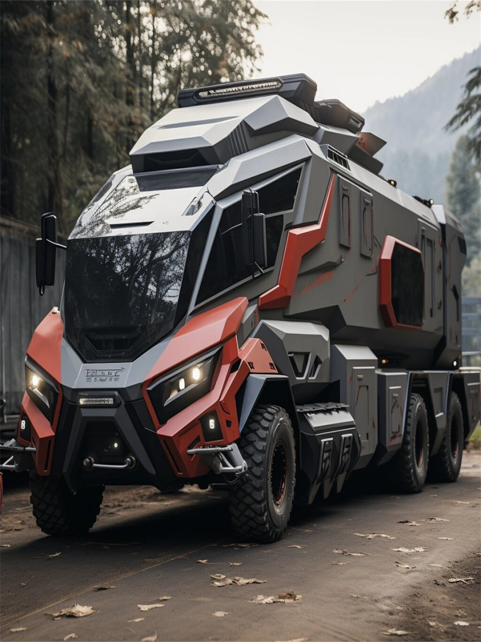 赛博朋克超级房车  赛博朋克款超级房车的外观设计独特,充满了未来感