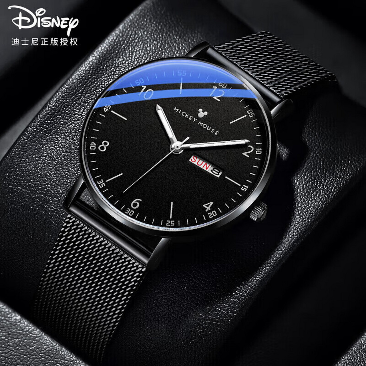 迪士尼(disney)男士手表时尚潮流双日历石英表初中高中学生青少年手表