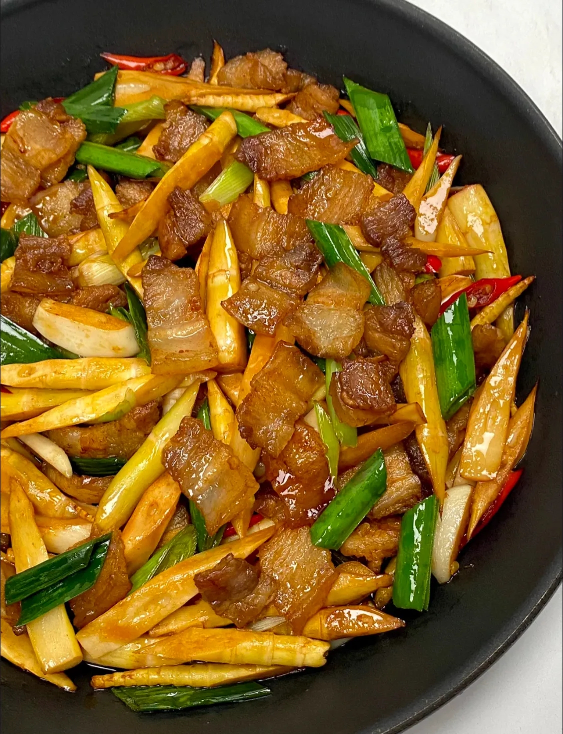 肉肥而不腻笋片五花肉脆笋炒五花肉图片五花肉炒笋片高清图片笋炒