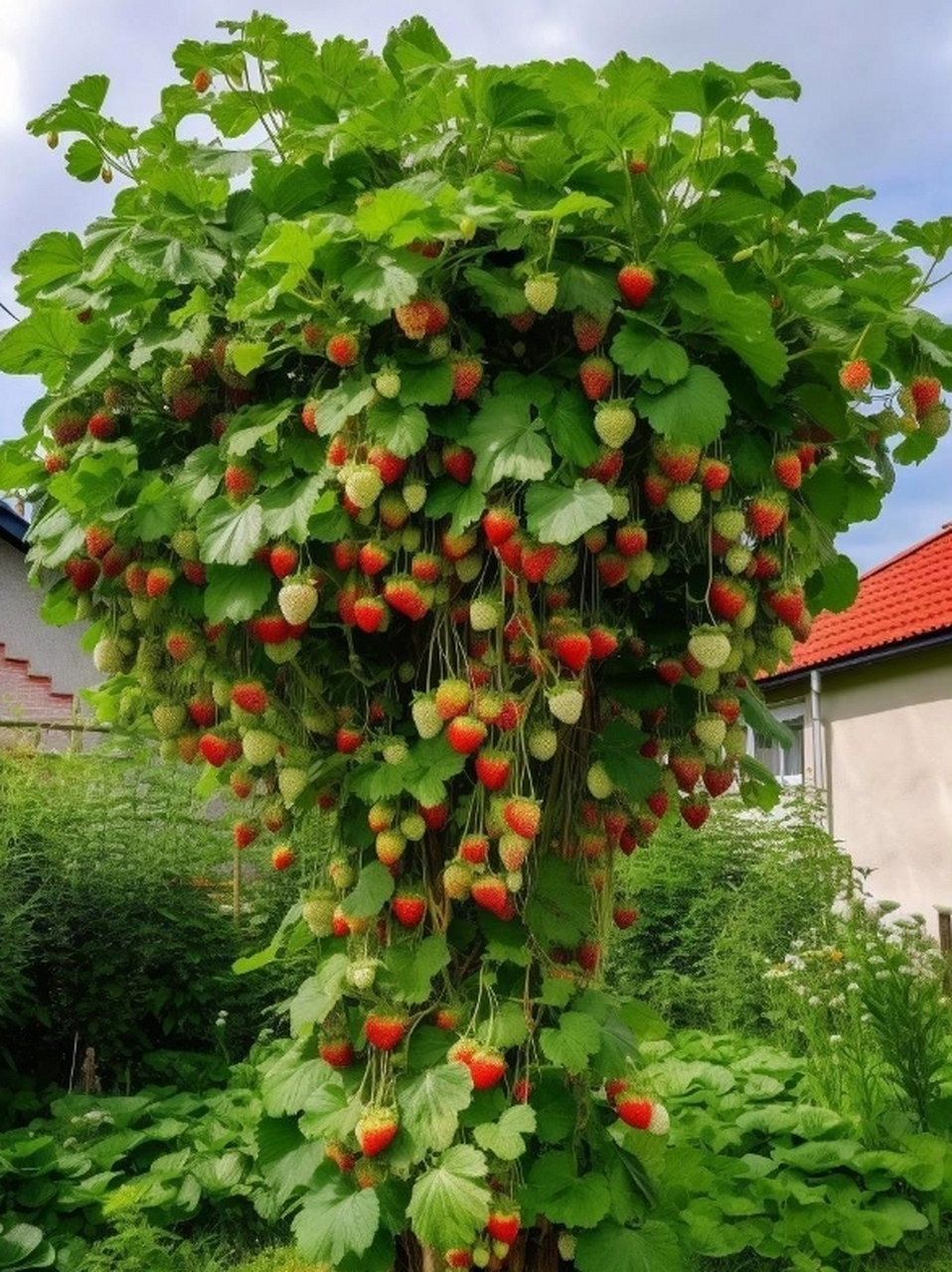 家里这草莓树结的果子也太多了!这肯定是来报恩的