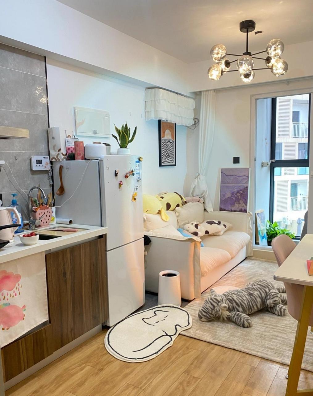 38平小公寓,麻雀虽小五脏俱全.  你喜欢这样的装修吗?喜欢点个赞吧.