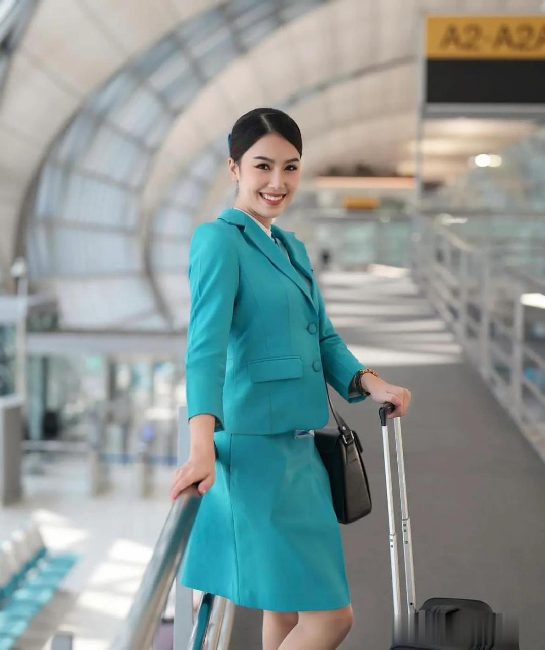 泰国空姐也有很美的,笑容甜蜜,既有亲和力又不高冷.