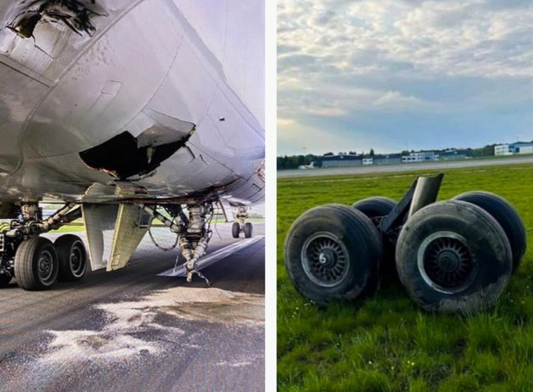 波音747发生恐怖的起落架折断事故 一架卢森堡航空的波音747飞机在
