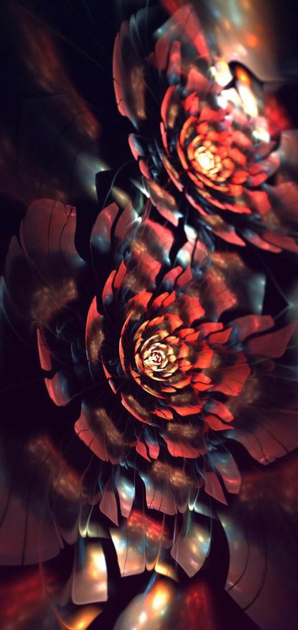 绚丽多彩3d质感花卉主题壁纸