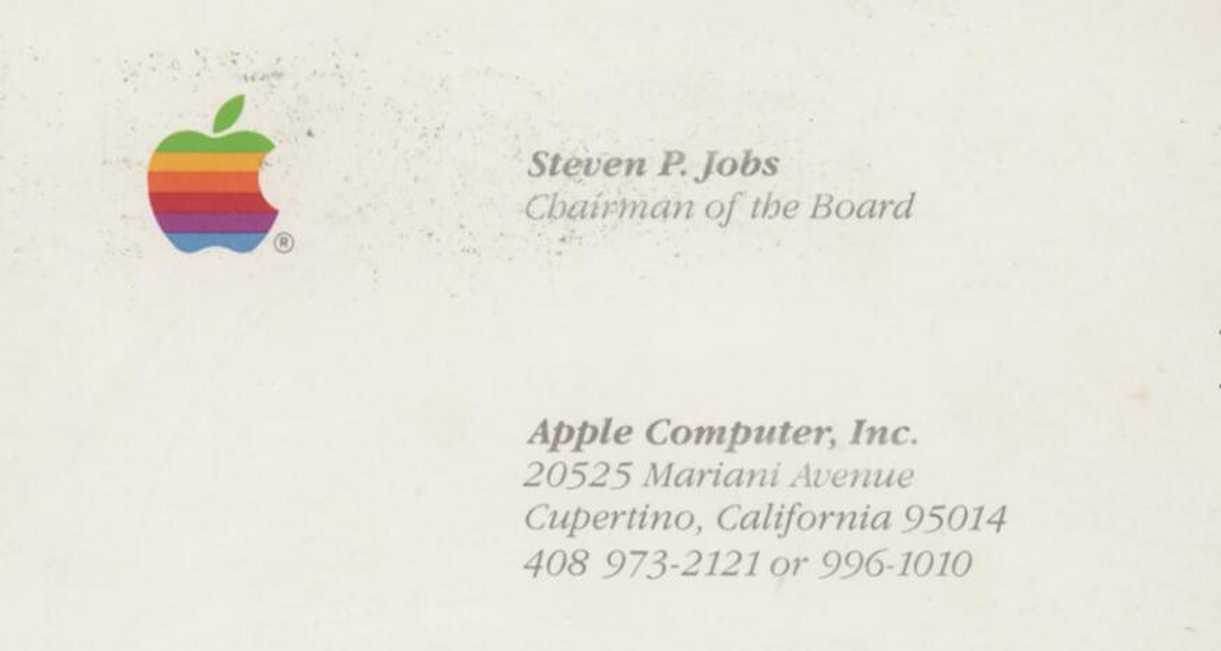 乔布斯一张签名的名片卖1.29万美元?