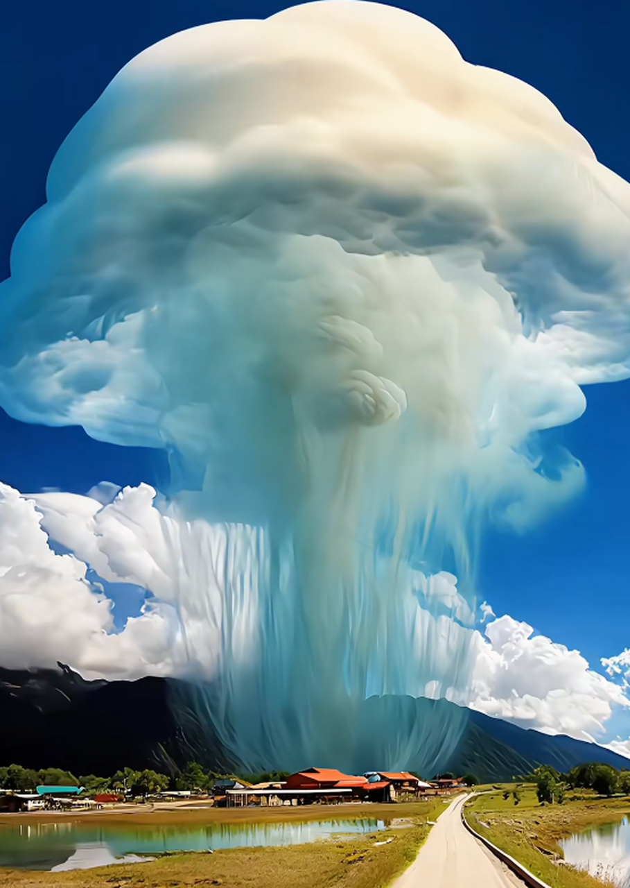 好大的一朵水母云,好漂亮啊