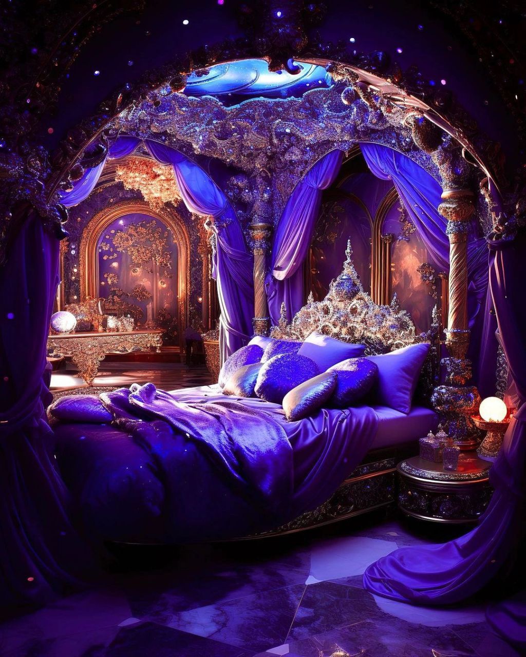 这绝对是我见过设计得最漂亮,最梦幻的卧室了,应该没有几个女孩子不