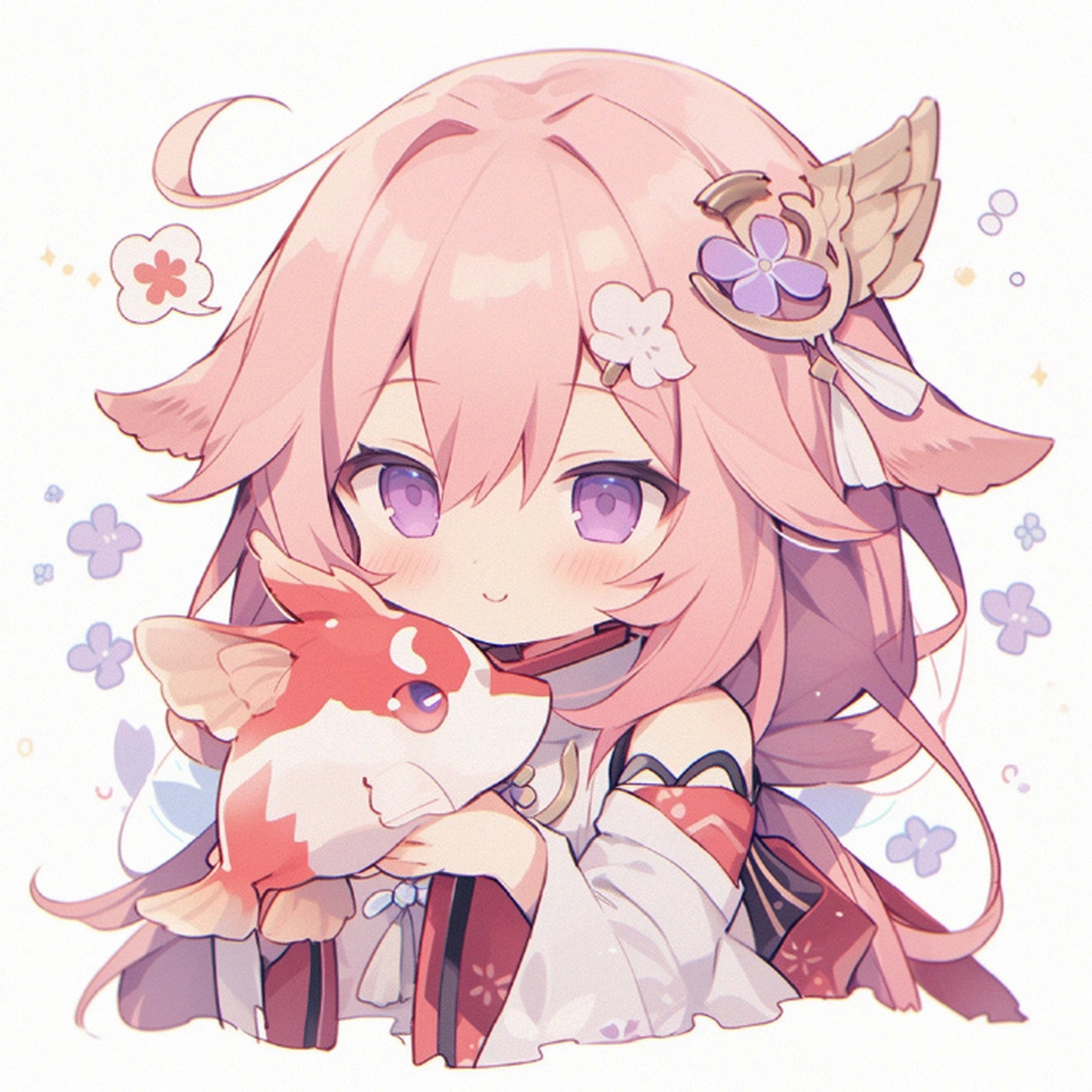 ai绘画:原神头像 八重神子 #插画#