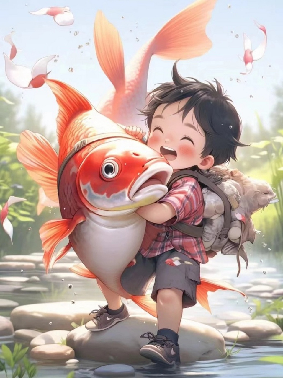 幸运锦鲤萌娃治愈系头像