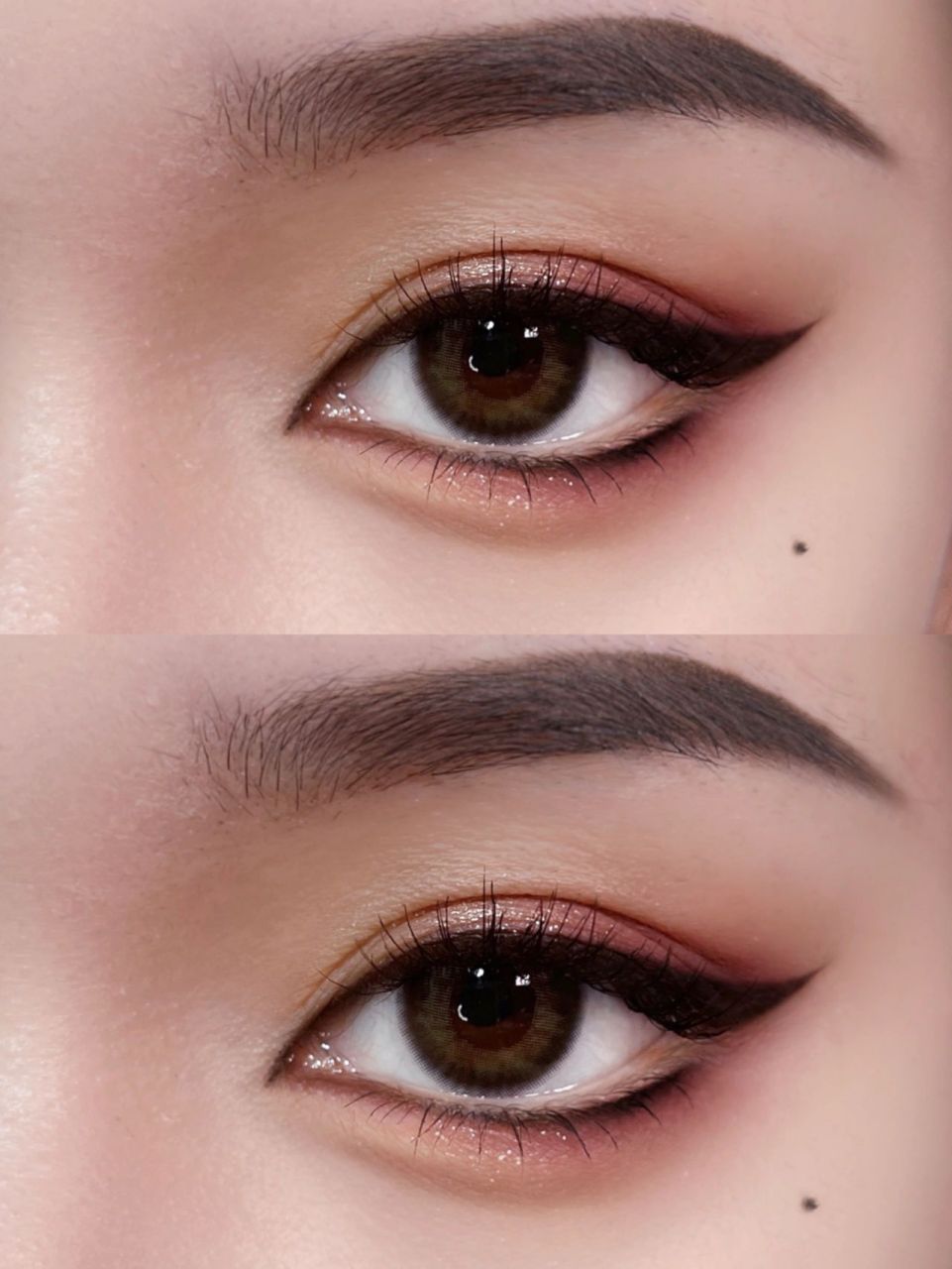 甜酷钓系消肿狐狸眼  红棕眼影搭配上钓系上扬眼线, 散发出迷人魅力