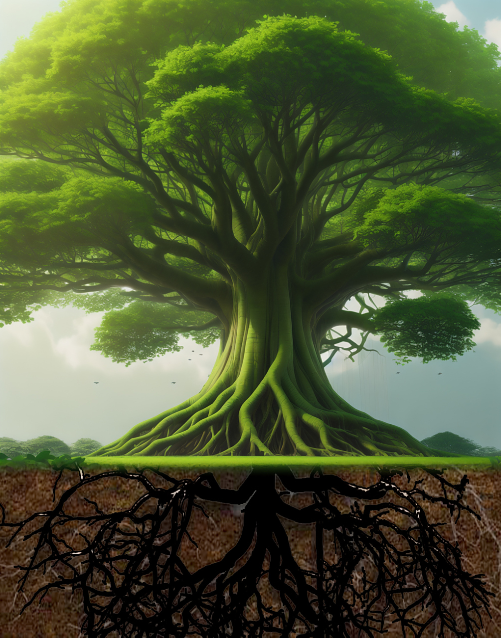 这是一参天大树,看似枝繁叶茂,郁郁葱葱生机勃勃,树